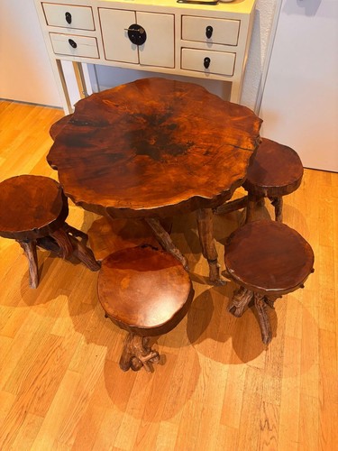 Massivholz tisch mit hockern - mit, 5