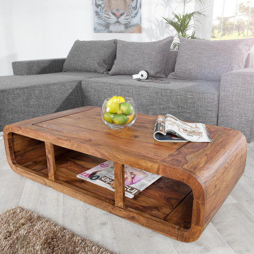 Massivholz couchtisch curved - couchtisch,